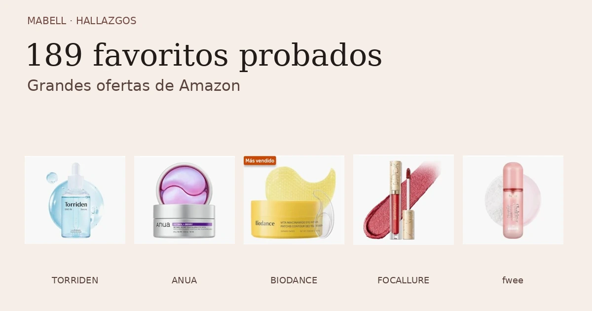 Productos de la selección de Amazon de Mabell, tomados de la captura compartida por Wil